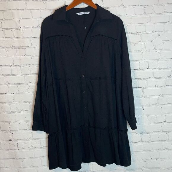 Zara Dresses & Skirts - Zara Black Babydoll Dress Size Large